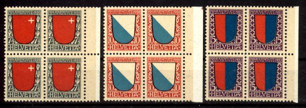 Tutti i francobolli: 1920, Pro Juventute, Viererblöcke ** – Usato da Willisau venduto da Vollstempel