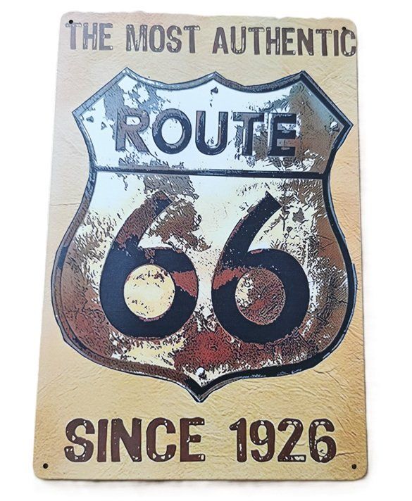 Schilder: Route 66 - Blechschild  (neu, OVP) – Neu und originalverpackt aus Wilen b. Wollerau von morethanmusic