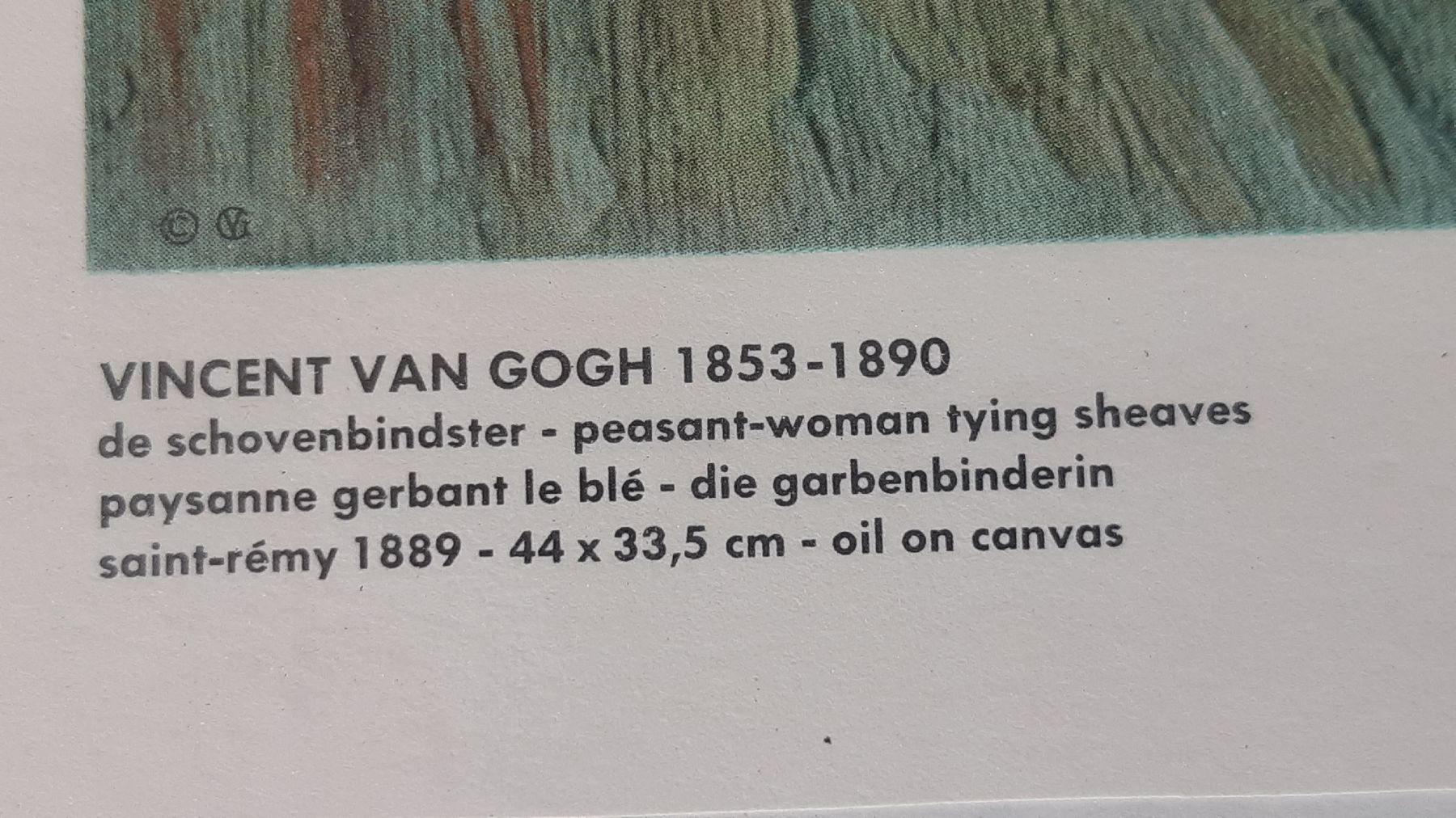 Posters & Illustrations: Vincent Van Gogh - Kornbinderin, Gerahmtes Bild – D'occasion à Oey par Parkplatzbrocki 1