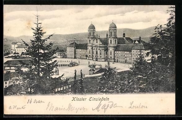 Cartoline postali: AK Einsiedeln, Blick zum Kloster – Usato da Berlin venduto da bartko-reher