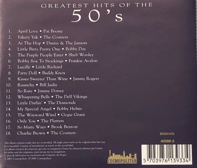 CD: Greatest Hits of the 50's – Usato da Grüningen venduto da azulverde 1
