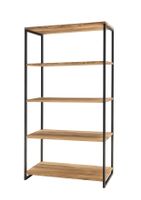 Regal LISSABON Wildeiche massiv Schwarz 80 x 160 cm