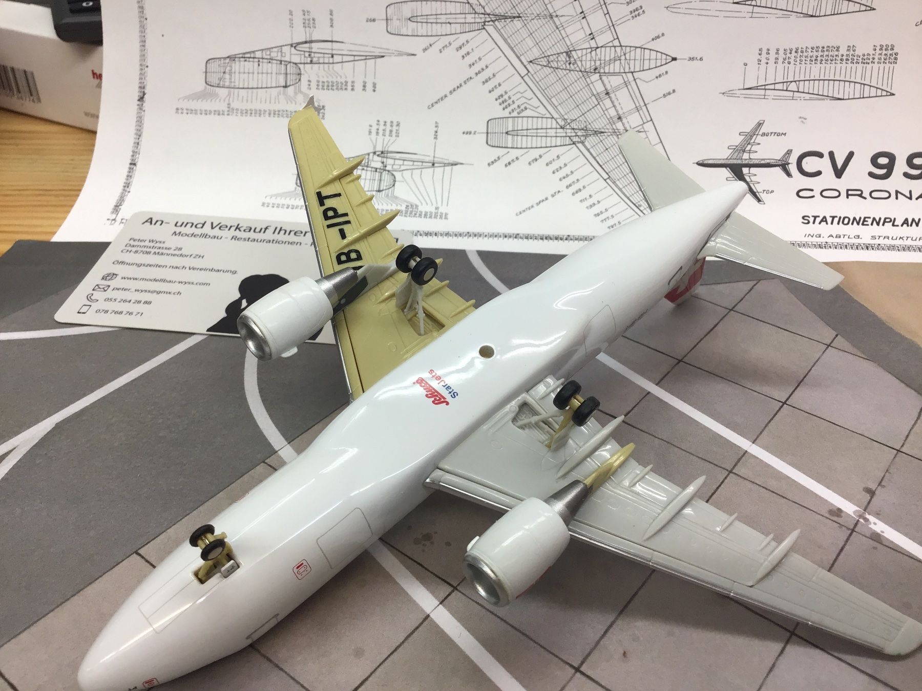 Kit di modellismo & Modellini statici: Swiss Airbus A319 1:200 Farbfehler – Difettoso da Männedorf venduto da Spezial-Modelle 2