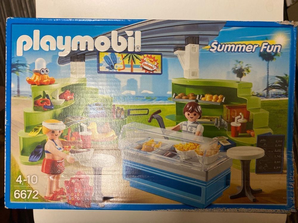 Playmobil 6672 - Boutique Et Fast-food - Lot Complet D'occasion