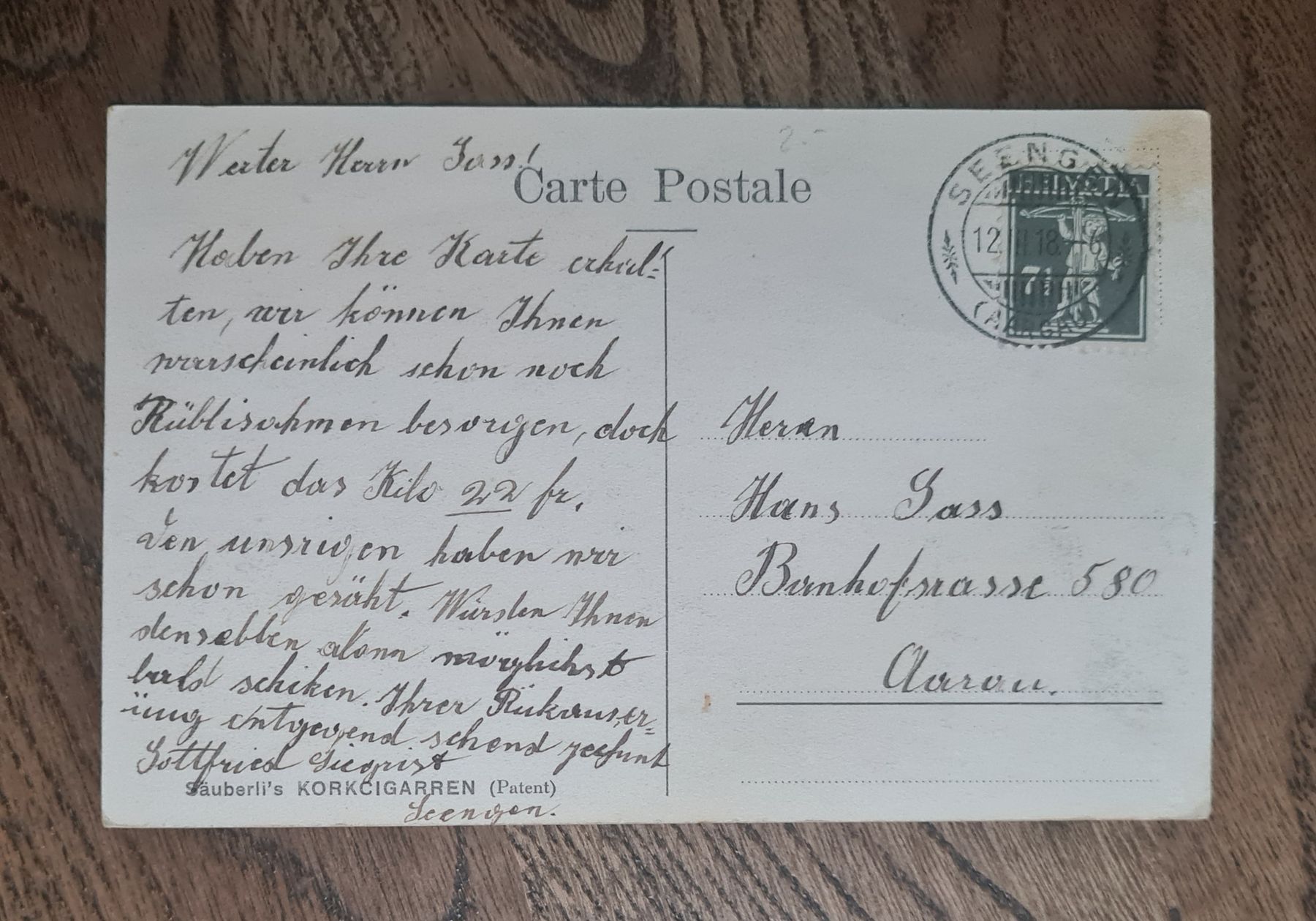 Cartoline postali: Teufenthal, Schloss Trostburg 1918 – Usato da Ebikon venduto da Donar50 1
