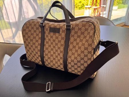 Gucci GG Canvas Weekender – Braun/Beige – Sehr Guter Zustand