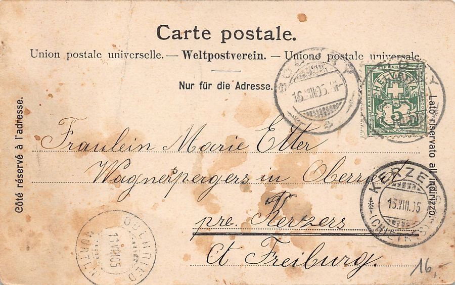 Cartoline postali: Boudry, vue générale, circulée 1905 – Usato da Frauenfeld venduto da POML 1