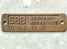 23.11.1966 SBB Messing Schild Schweiz ev. Kanton Solothurn