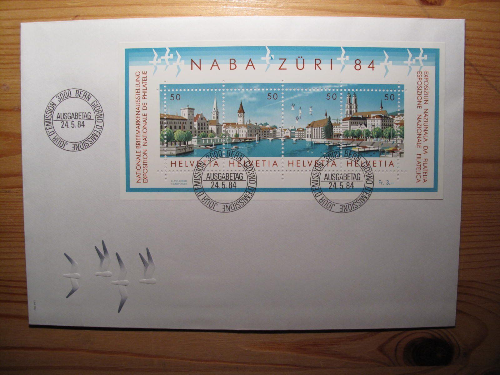 Tutti i francobolli: Schweiz FDC 1984 C5 NABA Block – Usato da Wil SG venduto da fva01