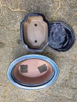 2 Bonsai Pots - Elegant Glazed Ceramic for Indoor Plants