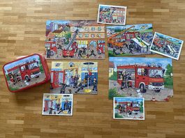 Puzzle-Koffer Feuerwehr mit 4 Puzzles