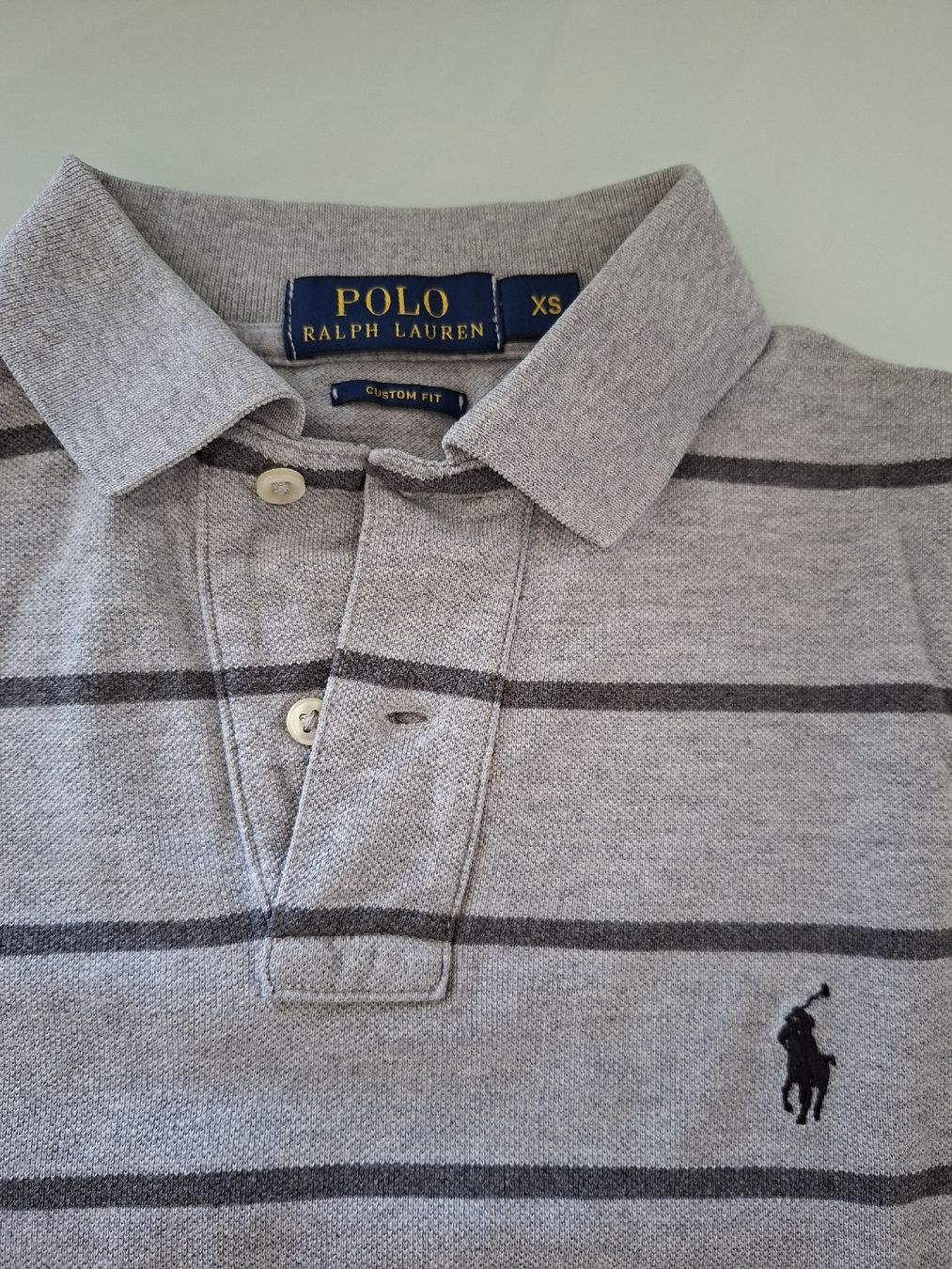 Ralph Lauren Magliette Polo: Polo en maille gris clair a rayures foncees, – Usato da Renens VD venduto da ser_j2fn 1