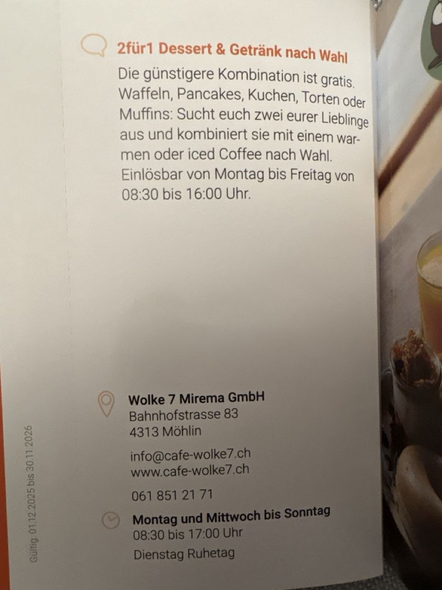 Buoni: Trois bons rabais pour Möhlin – Nuovo (secondo la descrizione) da Düdingen venduto da Yellow 2