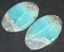 Anhänger Set gelocht L-8061 – 1 Paar Larimar 41.60 Karat je
