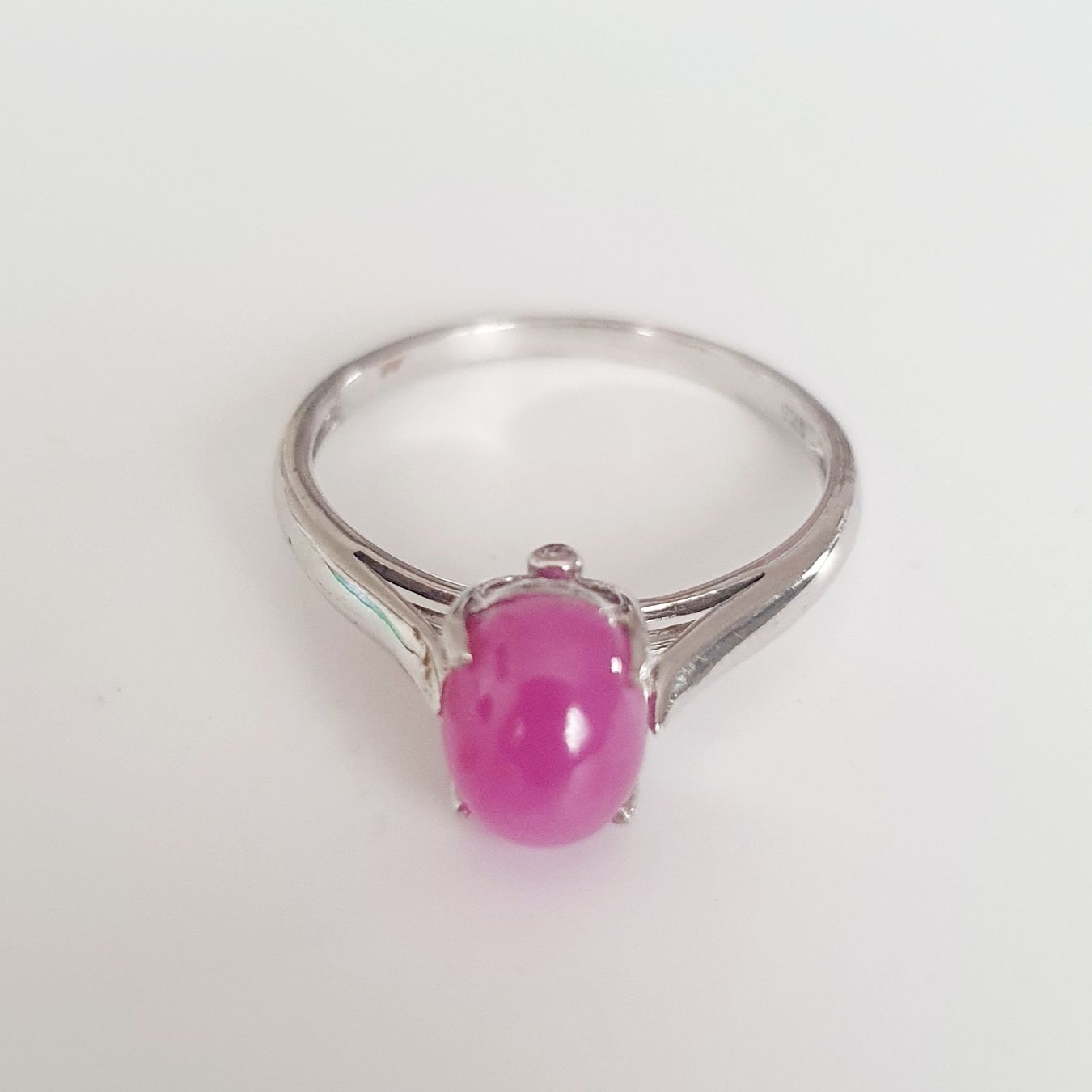Anelli: Wunderschöner 925 Silber Ring mit rosa Stein, Grösse 17.5 – Usato da Kreuzlingen venduto da Wunderkiste123