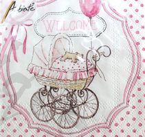Serviette welcome rosa 25x25 (1107) 2Stk.
