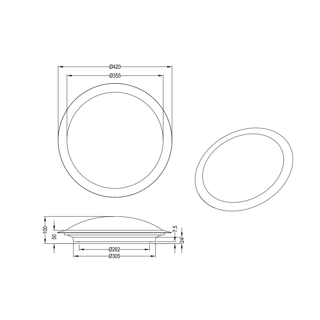 Kronleuchter & Deckenlampen: LED Deckenleuchte, Weiss, Rund, 42 cm Ø – Neu (gemäss Beschreibung) aus Kreuzlingen von Smart-Light 2