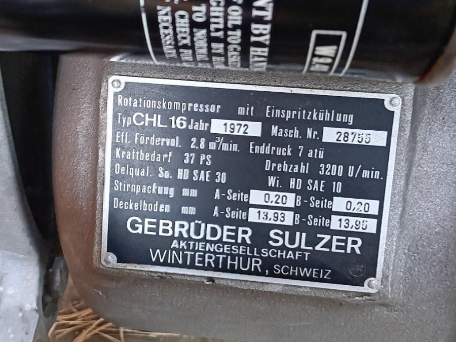 Sulzer Compressori: Kompressor  CHL16 (Zvilschutzkompressor 69) – Usato da Brunegg venduto da mutsch016 3