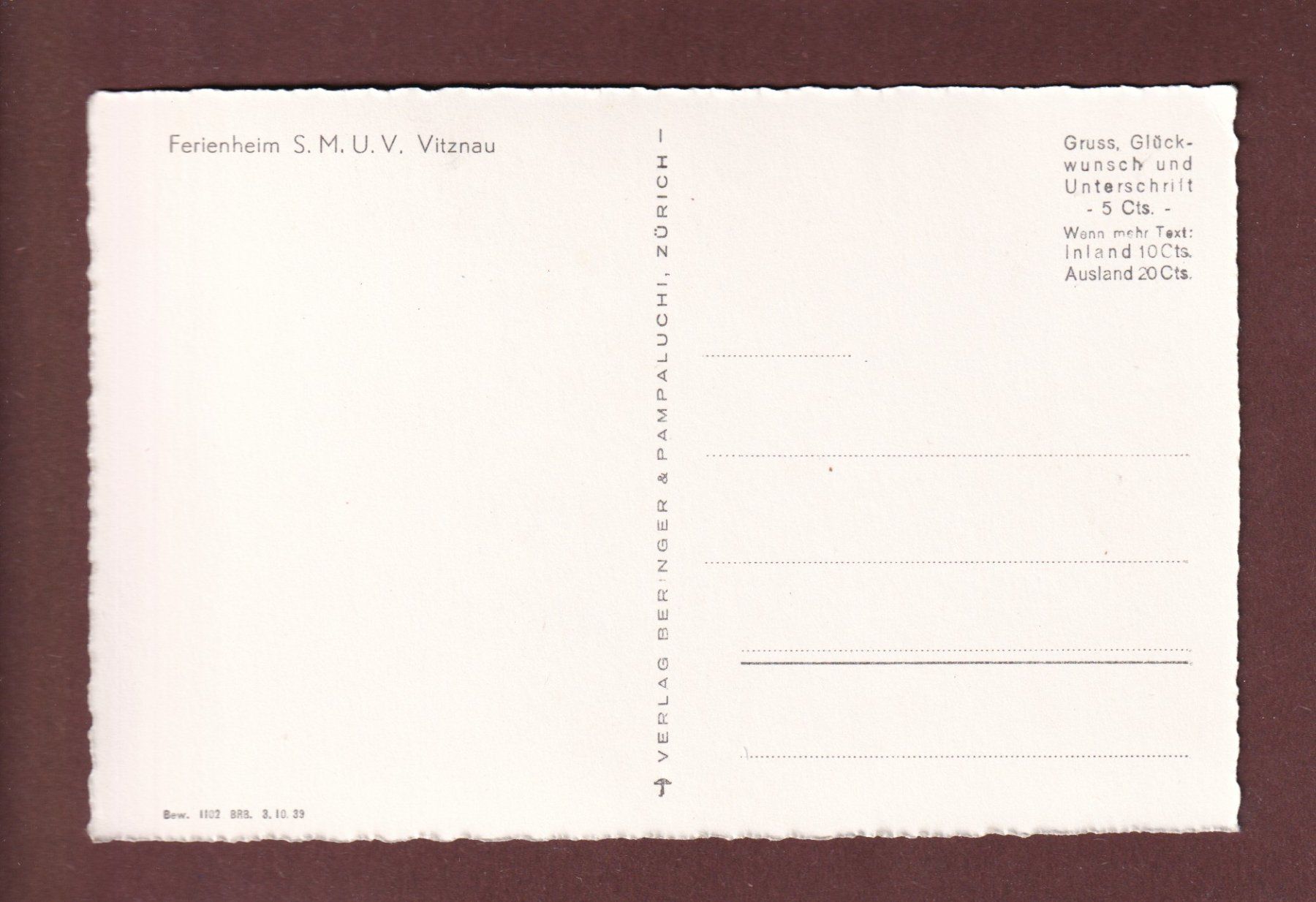 Ansichtskarten: VITZNAU - Ferienheim SMUV – Gebraucht aus Pully von nicecards-shop 1