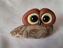Eule Figur Naturstein Handgemacht und einzigartig siehe Foto