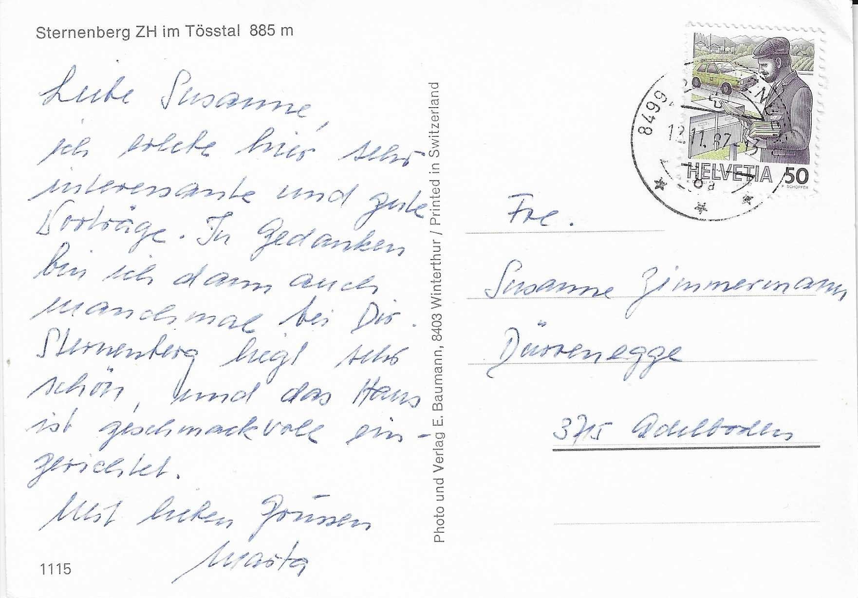 Cartes postales: Sternenberg ZH – D'occasion à Rothrist par Stranglehold 1
