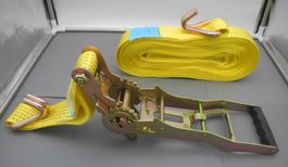 Langhebel Spanngurt mit Haken, 5 T x 10 M gelb, Topqualität!