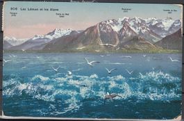 Ak Lac-Leman Et Les Alpes GE Gefangnlager Stenstempel 1916