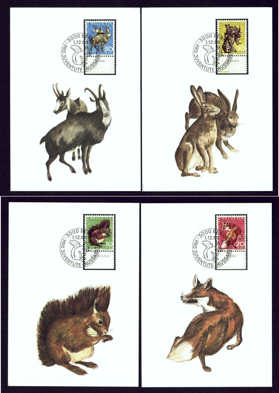 Alle Briefmarken: 16 Maxikarten Schweiz – Gebraucht aus Basel von Pfefferschootte 1
