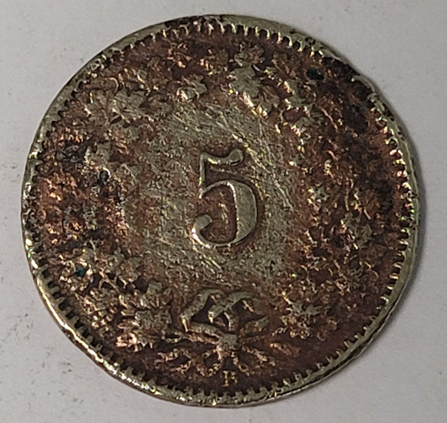 Tutti le monete: 5 RAPPEN / SCHWEIZ 1877 – Usato da Mumpf venduto da antonio_schweiz_961 1