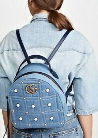 RUCKSACK GUCCI MARMONT ORGINAL JEANS PERLEN TASCHE  NEUPREIS