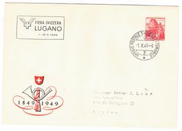 Lettre de Lugano BPA A495 pour Genève le 1.X.49