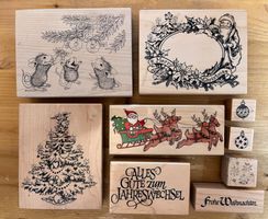 Weihnachts Karten selber drucken Stempel