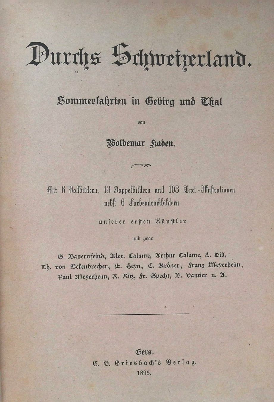 Bücher: Kaden  durchs Schweizerland 1895 – Gebraucht aus Rafz von Helvet32 1