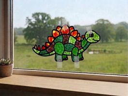Fensterbild Dinosaurier - DIY Bastelset Kinder - Handgemacht