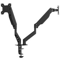 Bras pour moniteur double 27 pouces max ressort à gaz 20 kg
