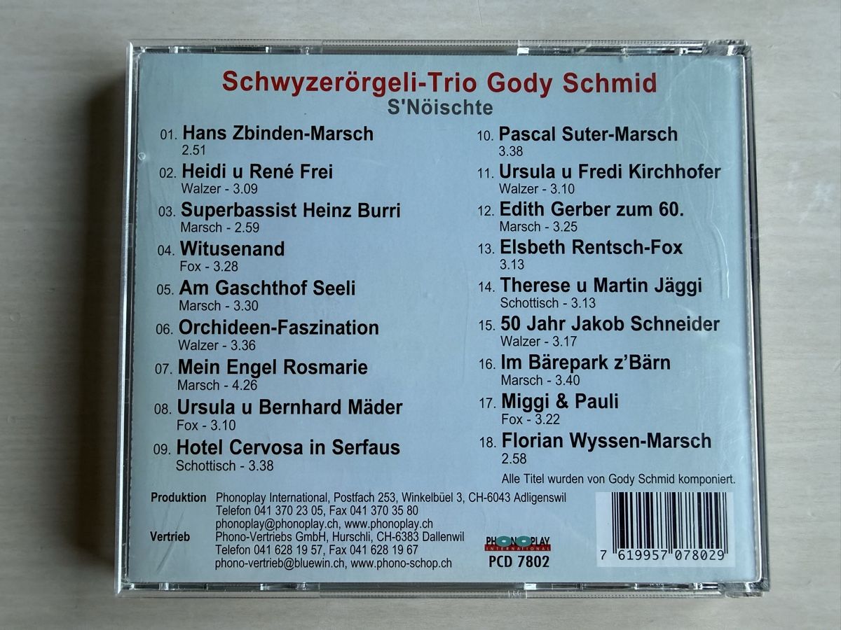 CD: Schwyzerörgeli-Trio Gody Schmid - S'Nöischte CD – Usato da Oberried Brienz venduto da Chyara 1