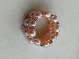 Perlen Elast Fingerring mit Silber Grösse 56
