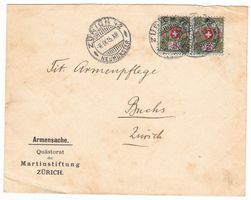 Lettre taxée de Zürich pour Buchs le 8.IX.15