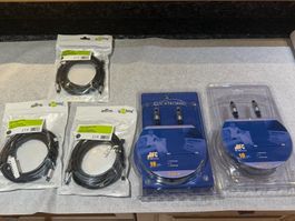 Toslink Audio Kabel 5 Stk. 0.50 m bis 3.00 m