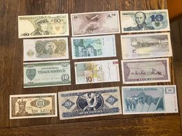 Lot de billets de banque divers, état d'occasion