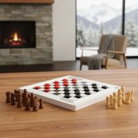 Echecs et Dames en bois / NEUF