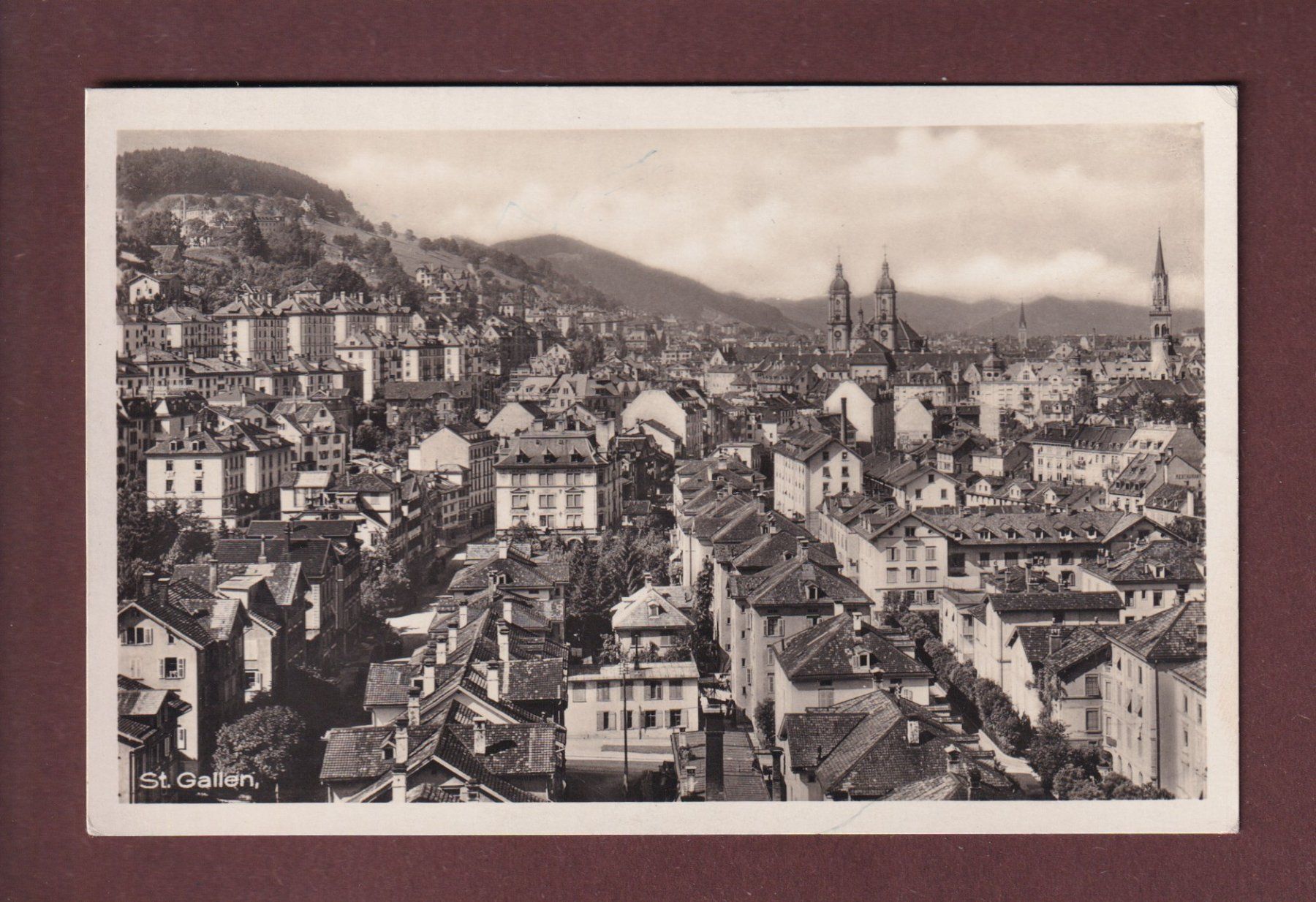 Ansichtskarten: ST. GALLEN - Teilansicht - 1933 – Gebraucht aus Pully von nicecards