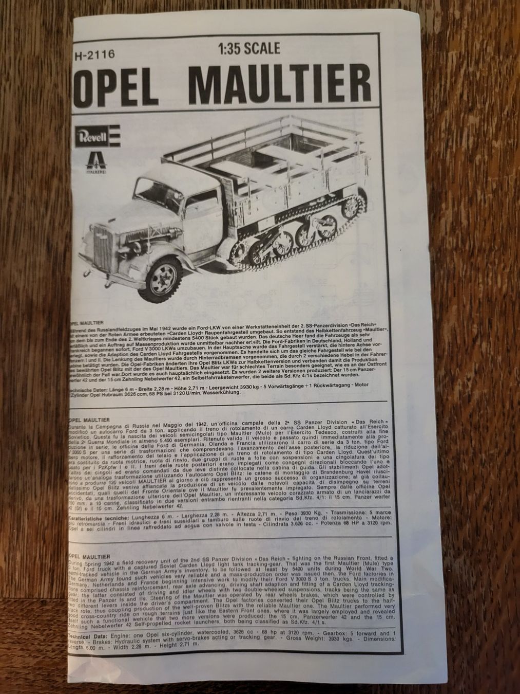 Revell Modellbausätze & Standmodelle: Revell Baukasten Opel Blitz Maultier 1/35 – Gebraucht aus Turbenthal von kai_6277 1