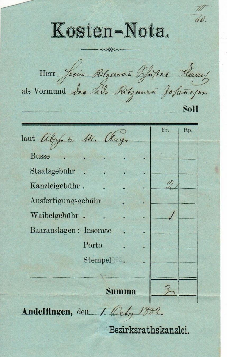 Alle Briefmarken: Kleinbrief Andelfingen 1882 – Gebraucht aus Wolhusen von Curver9 2