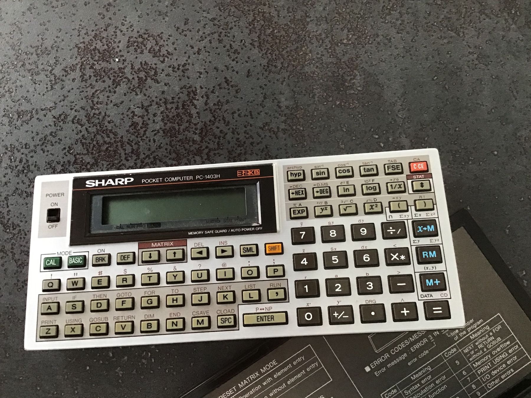 Sharp Taschenrechner: Sharp Pocket Computer PC-1403H – Gebraucht aus Horw von  1