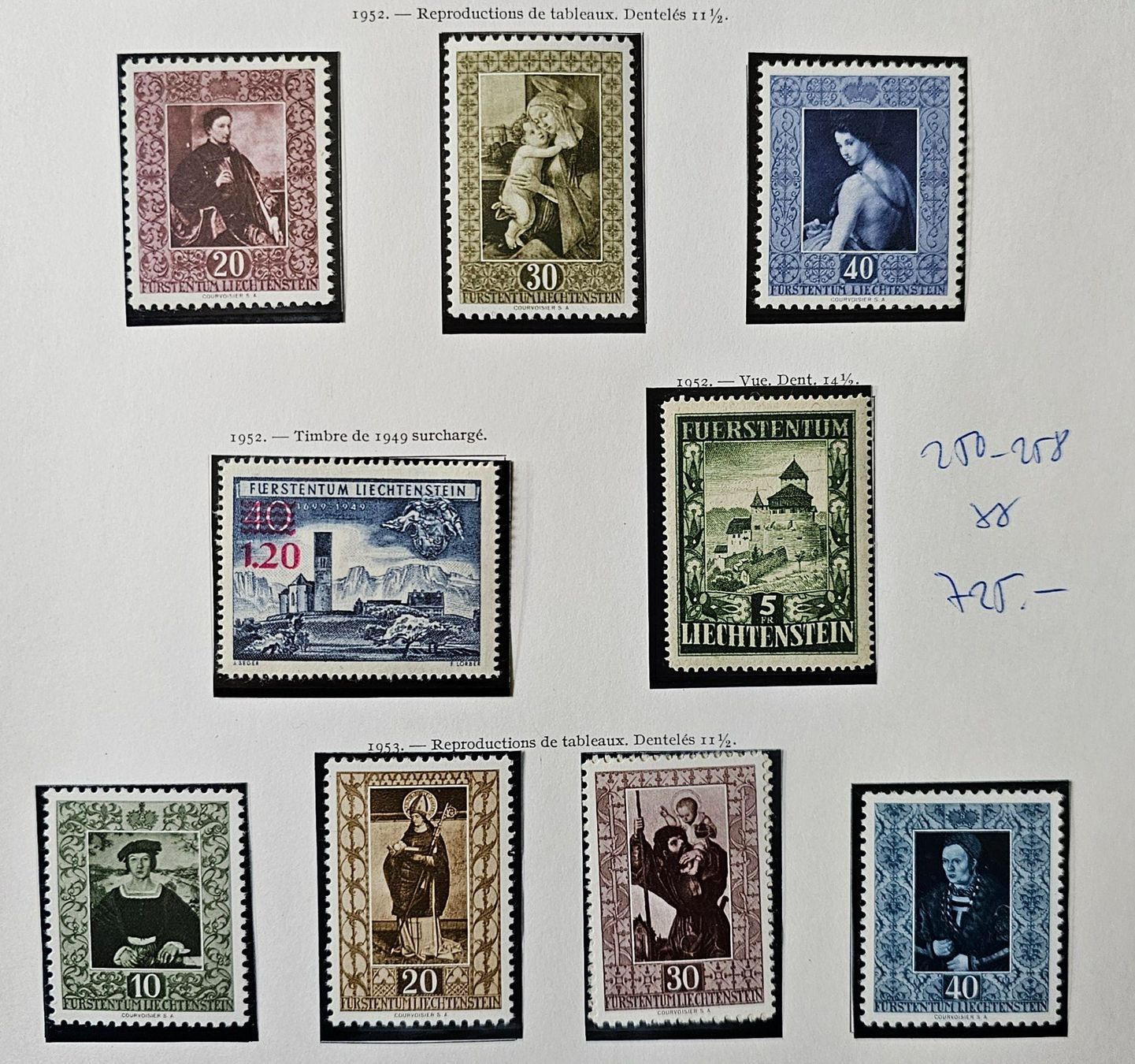 Tous les timbres: FL 250-258 ! POSTFRISCH ! KAT 725.-- ! TOOOOOOOOOOOOOOOP – Neuf (Voir description) à Rombach par Kunstmarkart