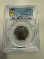 (958) Baden, ½ Gulden 1860, top, PCGS AU55