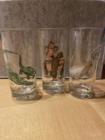 3x Vintage Gläser - Weisswal / Gorilla / Krokodil