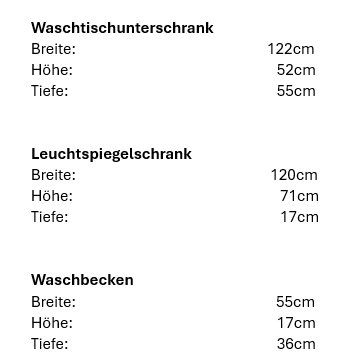 Mobili per bagno: 062 Conform Badmöbelkombination, Holzoptik, grau, 122cm – Nuovo (secondo la descrizione) da Derendingen venduto da Meisterstuecke 8