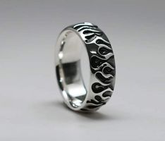 Flammen Ring in Silber 925